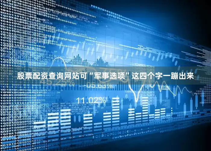 股票配资查询网站可“军事选项”这四个字一蹦出来